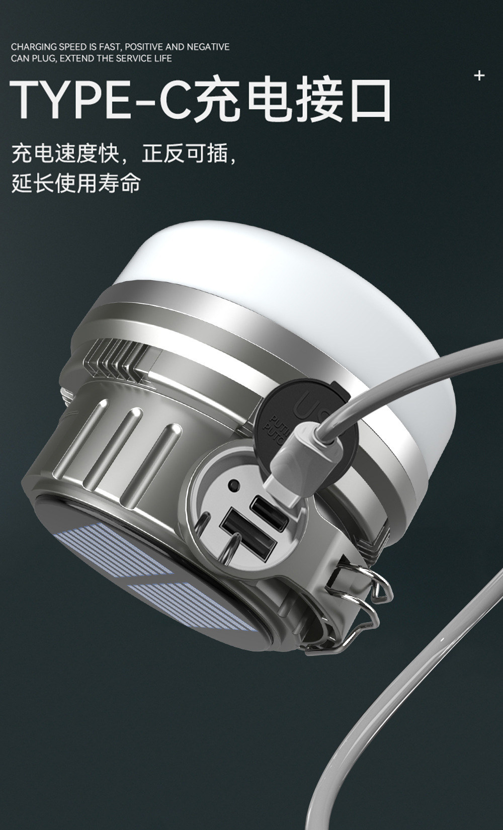 Cross-border solar camping lamps, multi-functional camping tent lamps, horse lanterns, rechargeable portable lamps, household bulb lamps pic 13