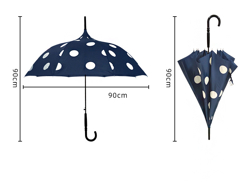 2024 New LOLITA cute Princess Umbrella, large polka dot long-handled umbrella, suitable for students in both sunny and rainy weather, fresh and small pic 2