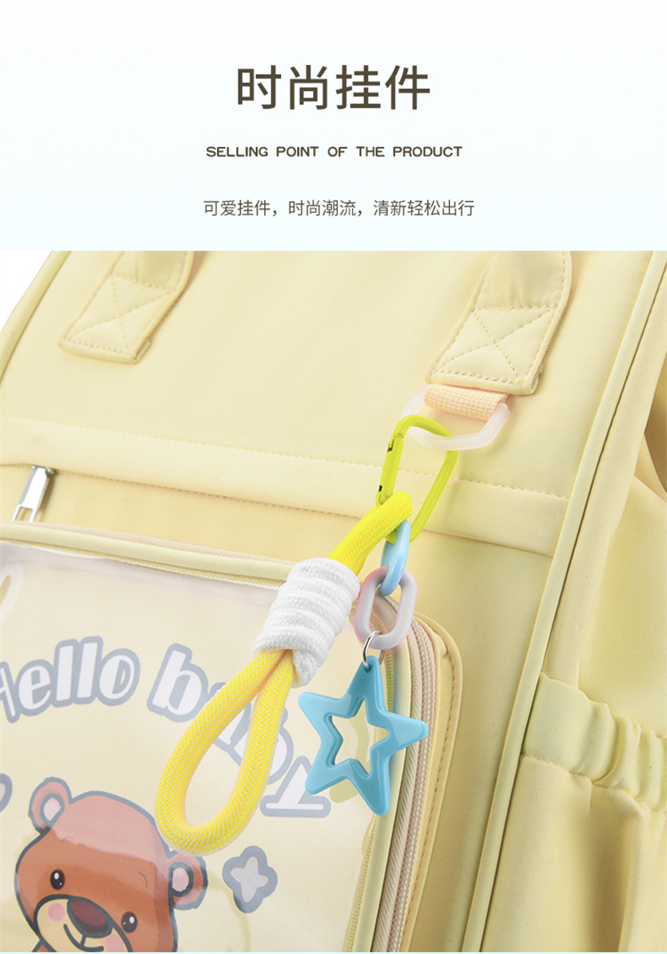 新款卡通双肩妈咪包多功能小熊母婴背包大容量高级感妈妈包保温款详情9