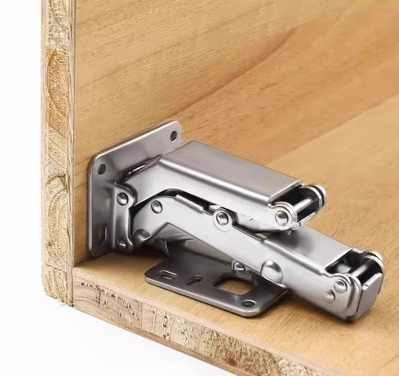 Perforation-free hinge cabinet, aircraft spring damping, hydraulic buffer, stainless steel hinge, perforation-free cabinet door hardware pic 11