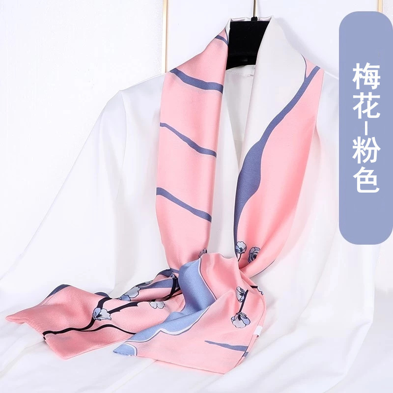 爆款长条小丝巾长款装饰围巾绸缎飘带职业装搭配商务小领巾女礼品详情3