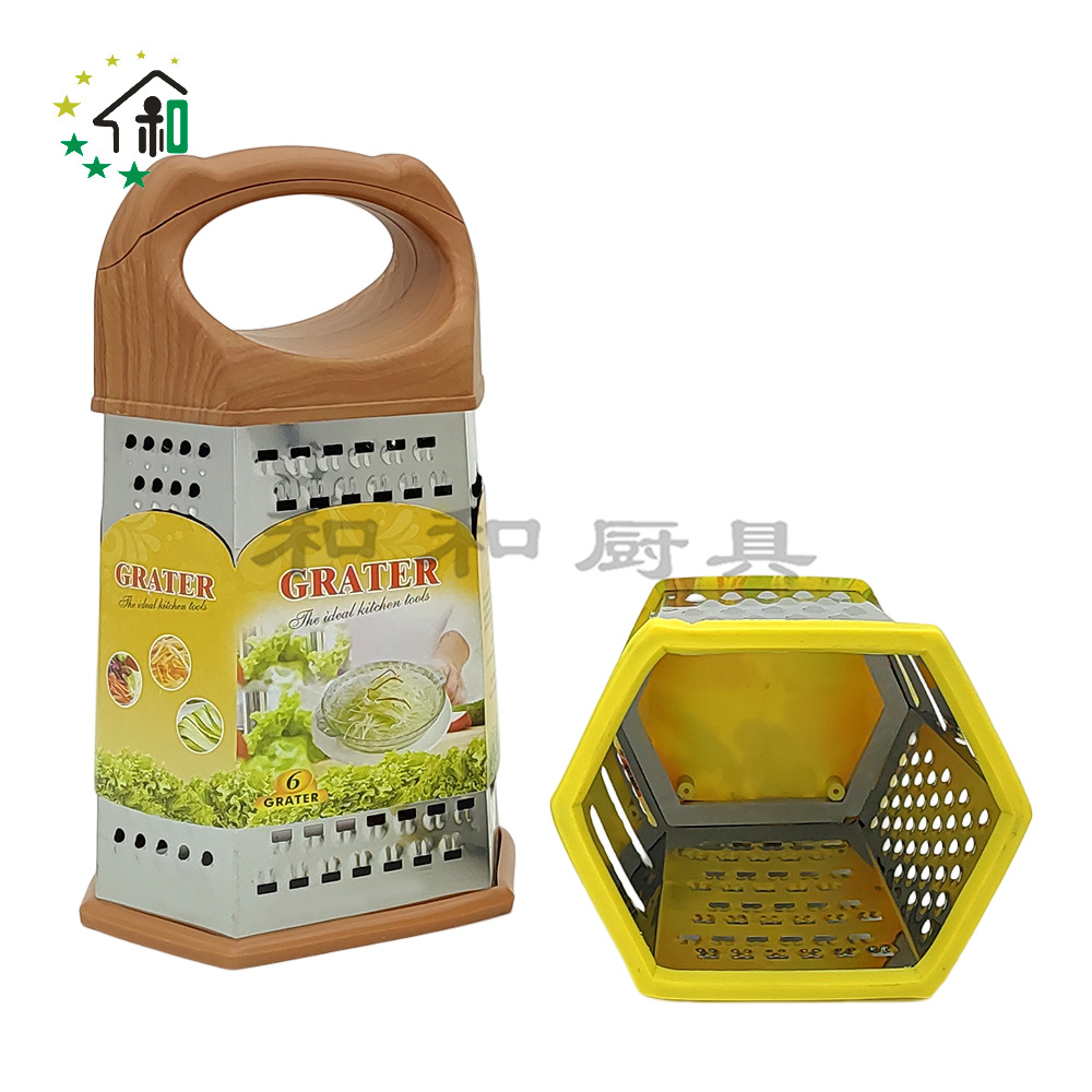 厂家批发厨房小工具不锈钢多用途切菜器切丝切片土豆丝六面刨丝器详情15