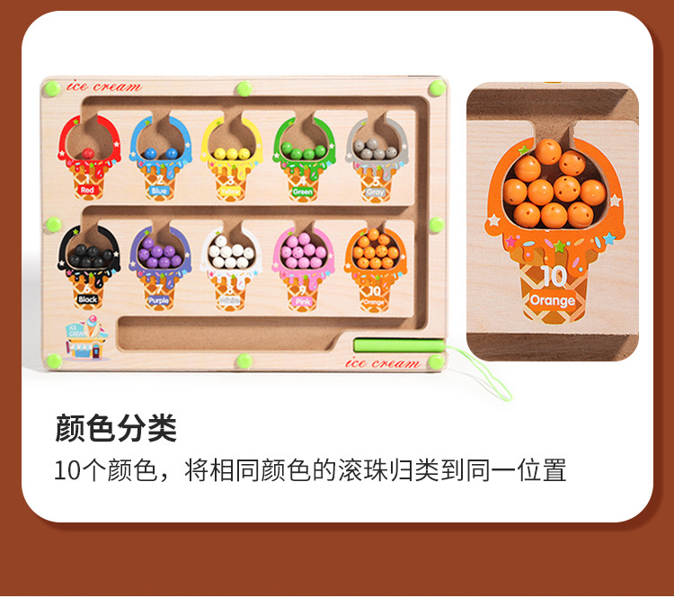 磁性数字走珠迷宫玩具幼儿童运笔吸贴早教益智逻辑思维训练游戏详情8