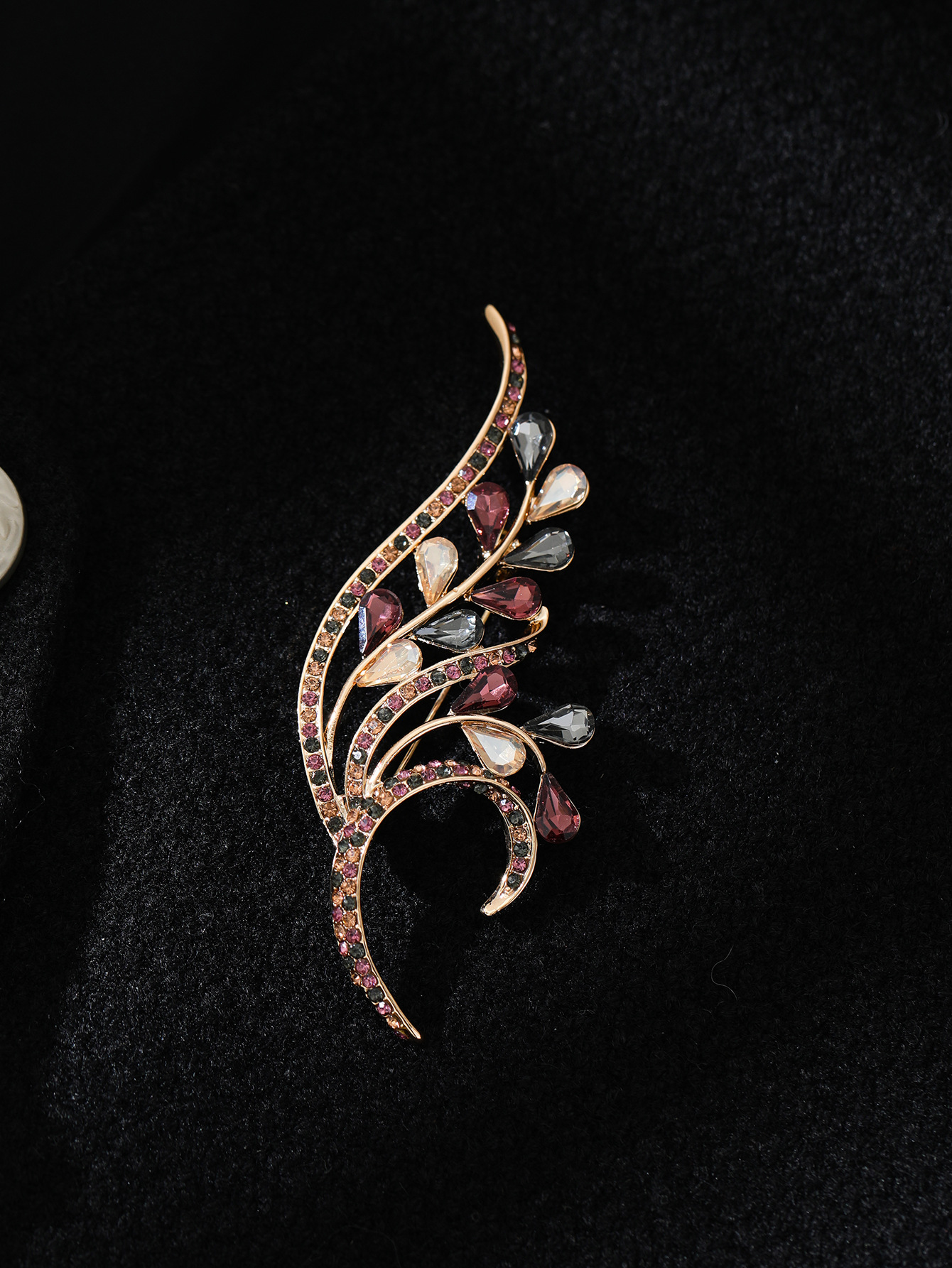 麦穗胸针优雅西装别针防走光胸花韩版水钻复古气质礼服外套领针详情9