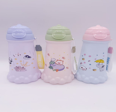 2026 Summer New Children's water cup, double-drinking straw cup for kindergarten babies, portable water bottle for outdoor sports, anti-drop pic 4
