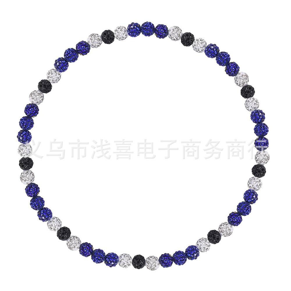 亚马逊新男士彩色钻球项链棒球篮球明星嘻哈项链竞技水钻项饰项圈详情21