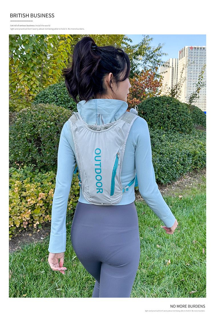 新款多功能尼龙跑步背包安全反光运动背包水袋背包骑行包详情22