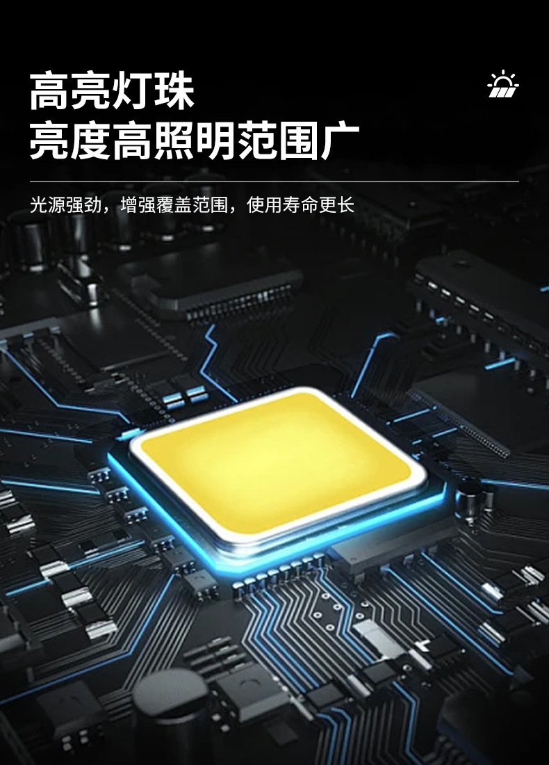 New cross-border LED outdoor waterproof garden lamp, human-sensing solar integrated street lamp pic 3