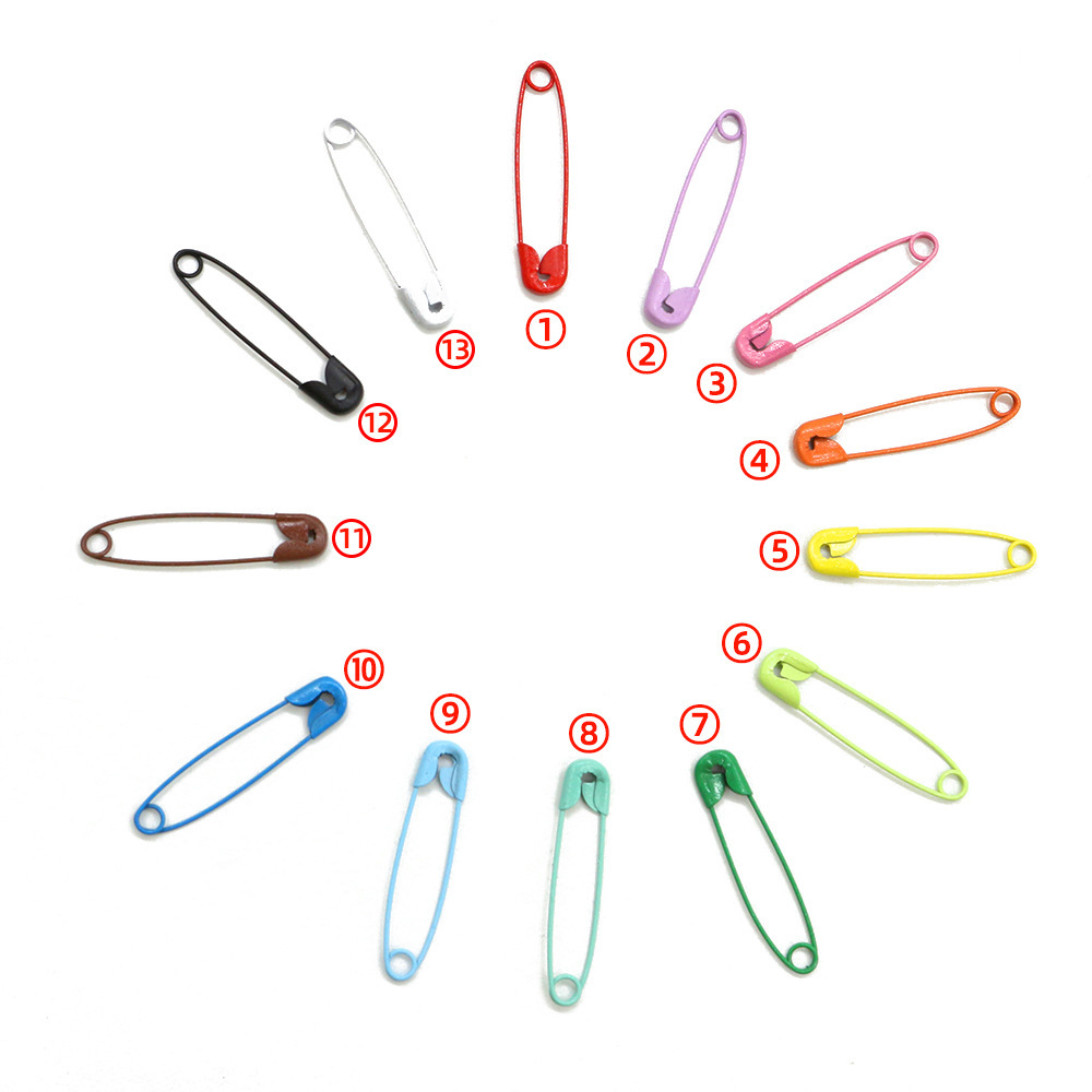 批发000-4#彩色安全别针多种尺寸衣服防走光安全别针手工固定别针详情1