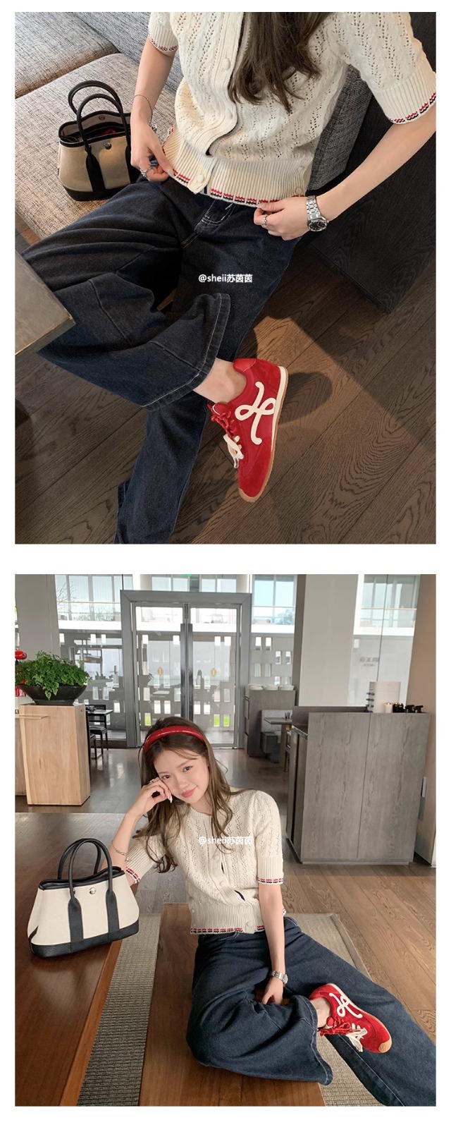 苏茵茵同款7cm内增高版~复古小歪头鸳鸯鞋带休闲鞋德训鞋女阿甘鞋详情31