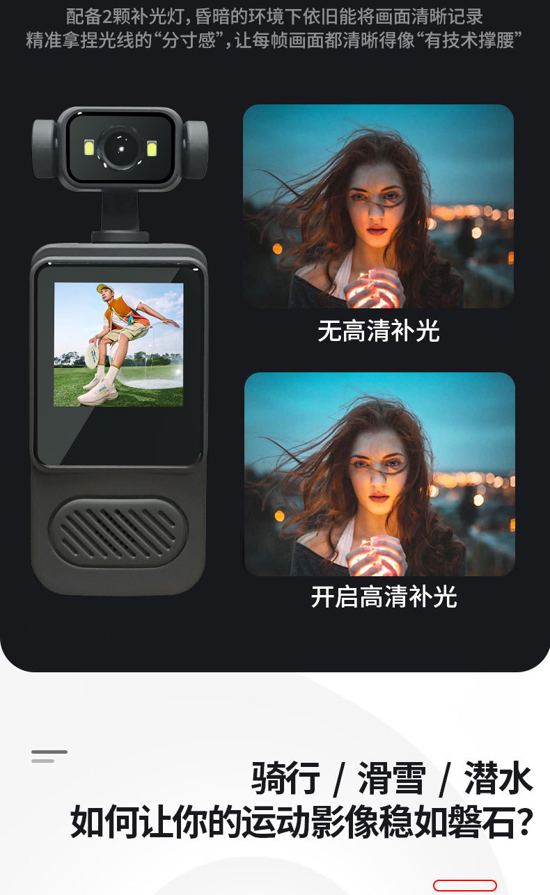 高清户外运动摄像机胸前佩戴式便捷录像神器拍摄记录仪爆款详情5