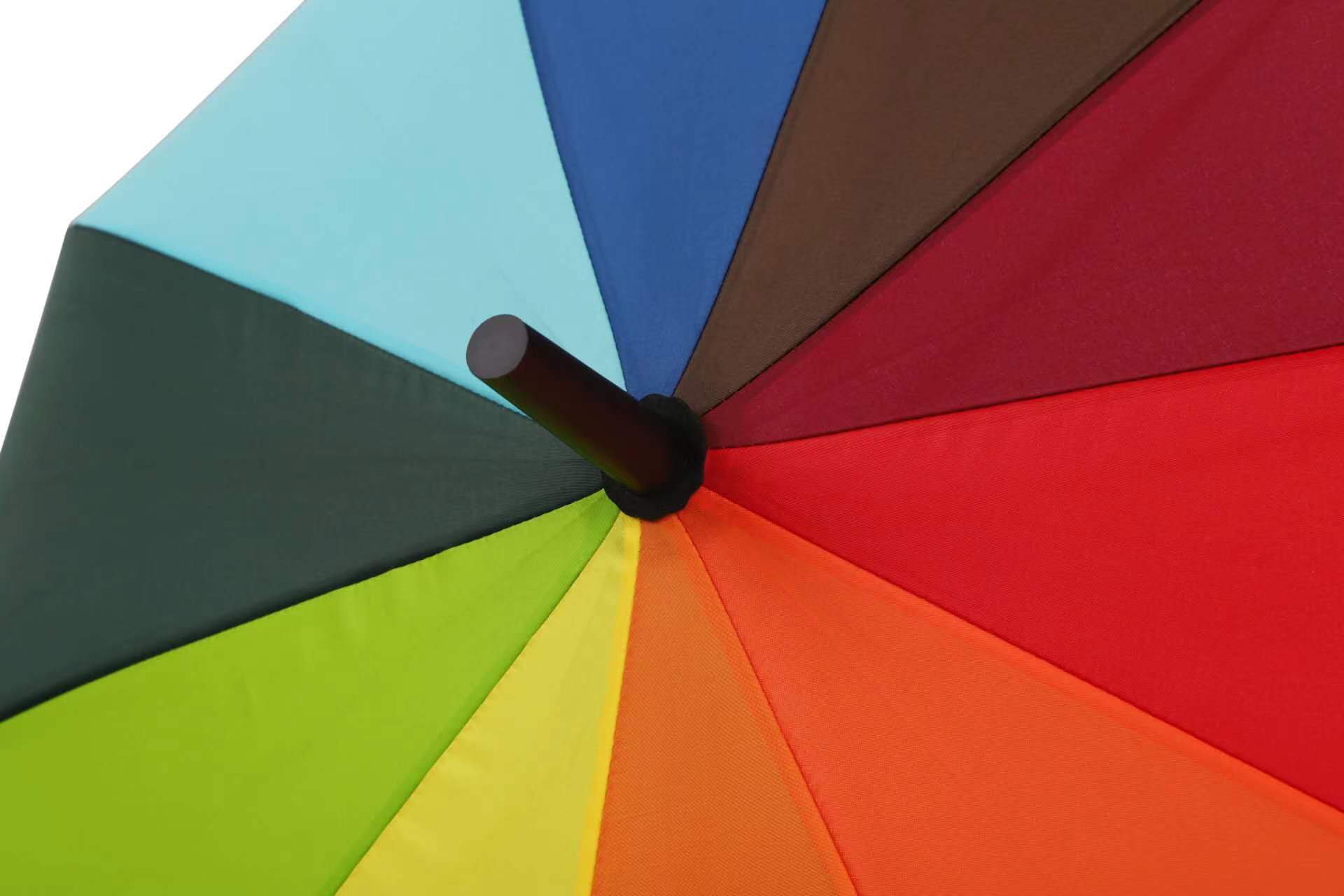 27寸10骨自动长柄彩虹晴雨伞节弯柄遮阳防风商务广告伞可印logo详情3