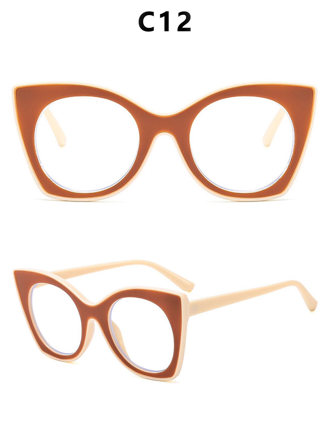 Fashionable and personalized color-blocking sun protection sunglasses, cross-border European and American trend anti-blue light flat sunglasses frame pic 29