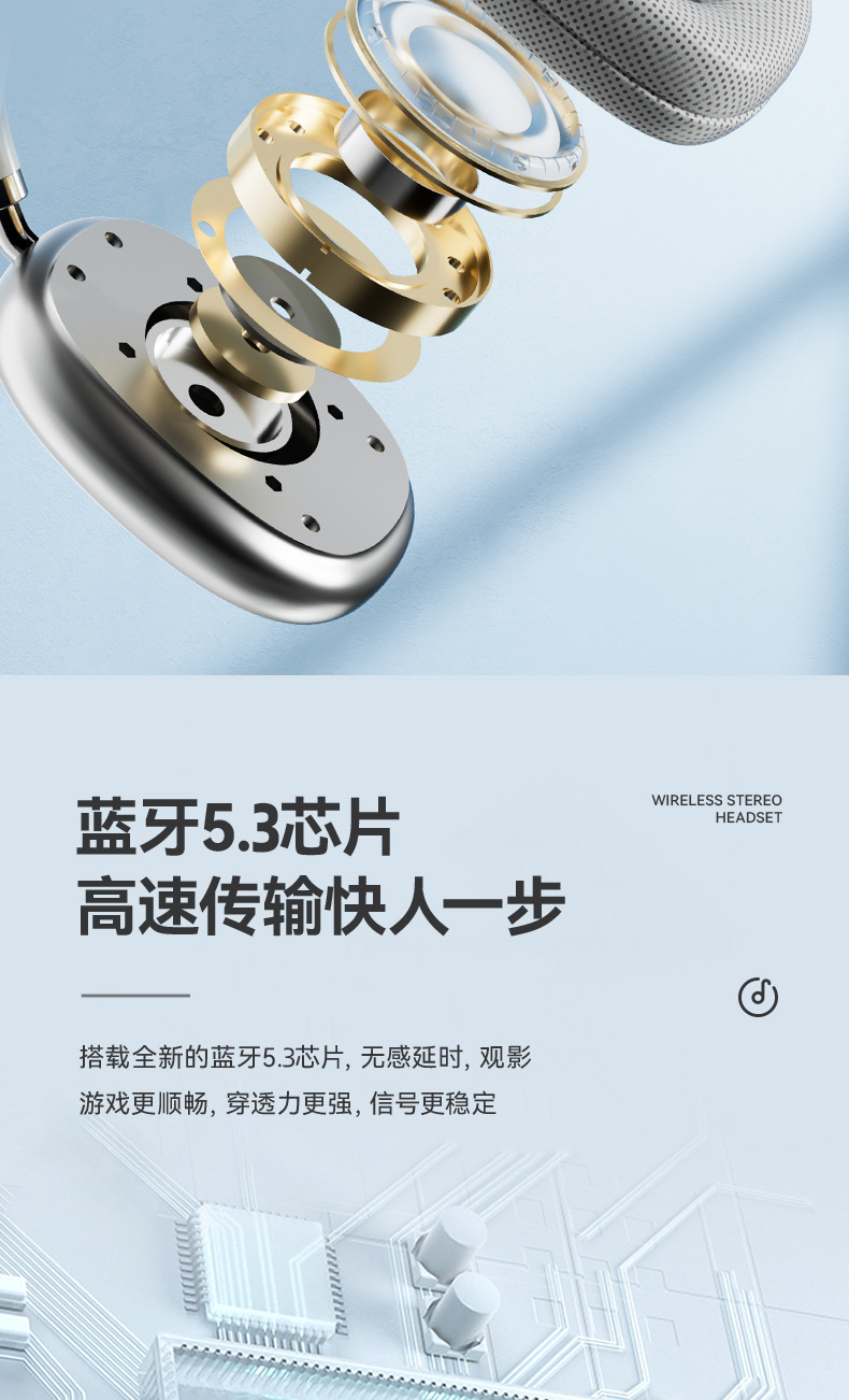 P9 pro max蓝牙耳机无线降噪耳机头戴式耳麦华强北跨境爆款直批发详情7