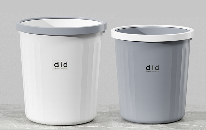 家用厨房垃圾桶 高颜值简约客厅塑料纸篓 厕所卫生间压圈垃圾篓详情1