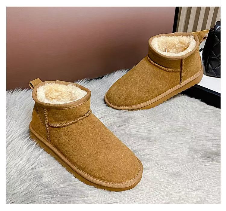 加绒雪地靴舒适女2025加绒冬季短一体加厚保暖短筒保暖薄底棉鞋详情10