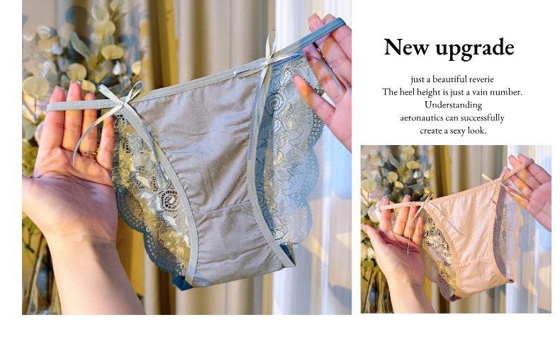 Best-selling women's underwear: Fashionable, pure, seamless, lace elastic thin band, lace-hugging, breathable, comfortable, low-waist underwear pic 12