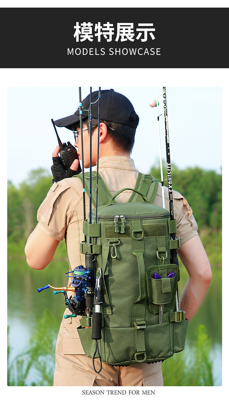 The water-resistant waterway sub-bag is a multi-functional large-capacity dry-wet separation fishing bag that can be attached with fishing gear and backpacks pic 23