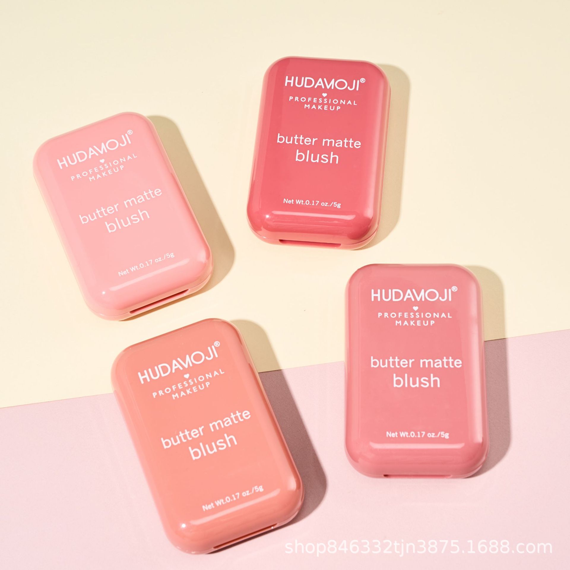 HUDAMOJI Butter matte Blush brightens Natural, light and long-lasting Swelling Blush Makeup wholesale pic 4