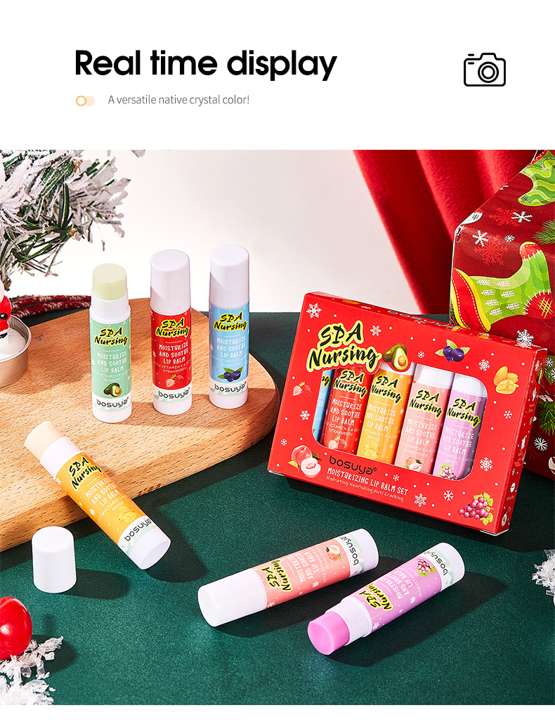 【 Cross-border Exclusive 】bosuya Christmas Lip Balm Hydrates, moisturizes, prevents dryness and cracking, and reduces lip lines. A bestseller on Amazon pic 21