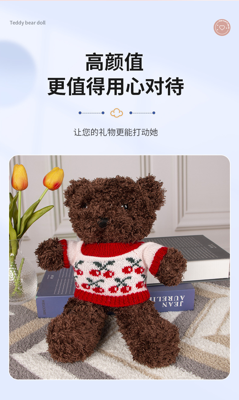 毛衣泰迪熊公仔 小熊公仔布娃娃批发生日礼物泰迪熊毛绒玩具玩偶详情3