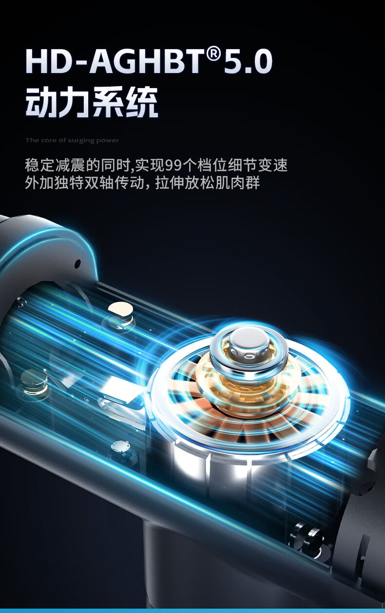 严选HYUNDAI电动筋膜枪充电款按摩器四六头按摩枪专业级肌肉按摩详情15