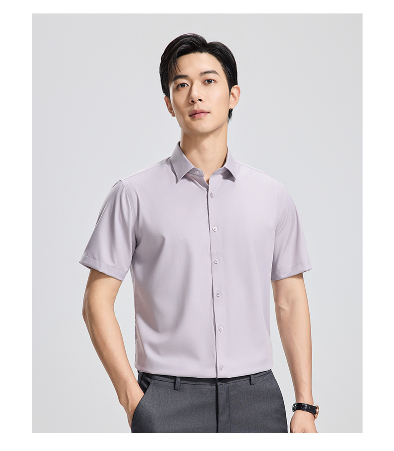 【 Mulberry Silk 】 Short-sleeved shirt for men, wrinkle-free, professional workwear top, summer thin business shirt pic 27