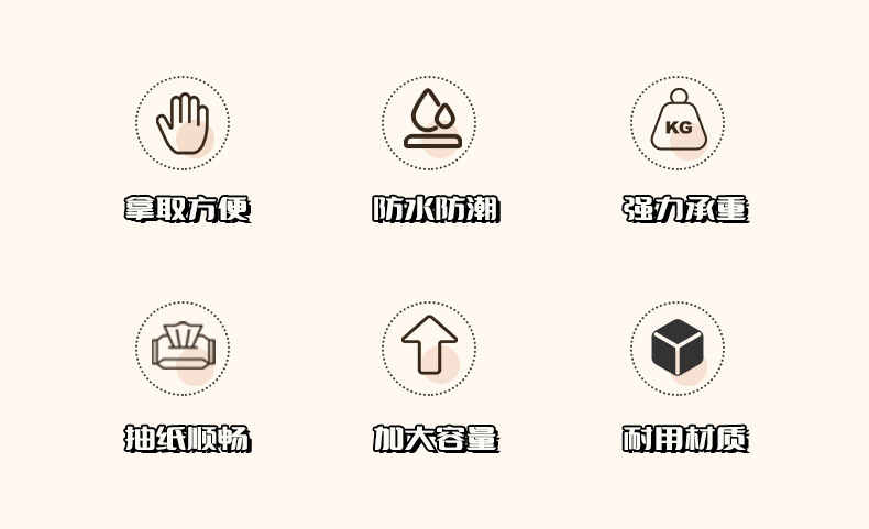 爱优汇吸盘式壁挂湿纸巾收纳盒家用抽纸盒可爱风卫生间倒挂纸巾盒详情4