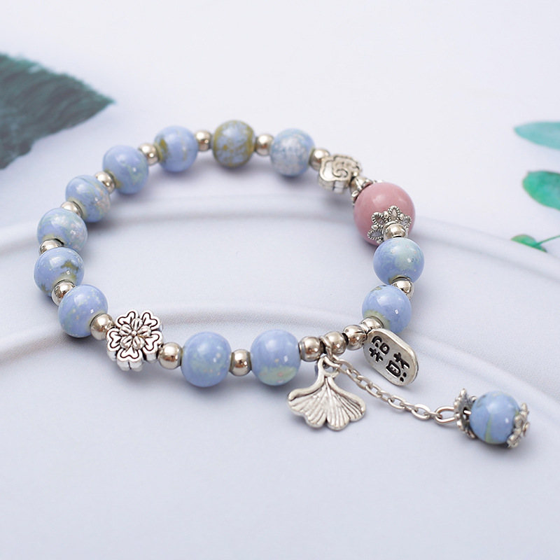 新中式文艺复古陶瓷手链女学生闺蜜礼物景德镇陶瓷饰品批发详情5