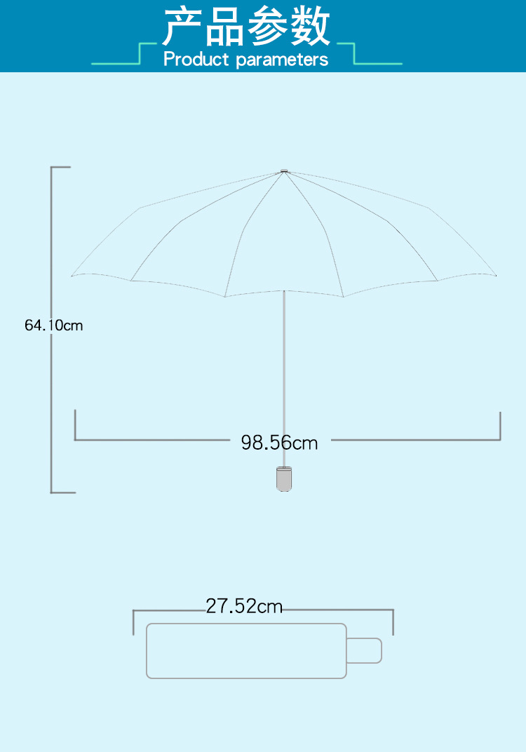 Three-fold black vinyl sun protection and UV protection, fruit Daisy UV bear umbrella, female couple umbrella, sunshade pic 5