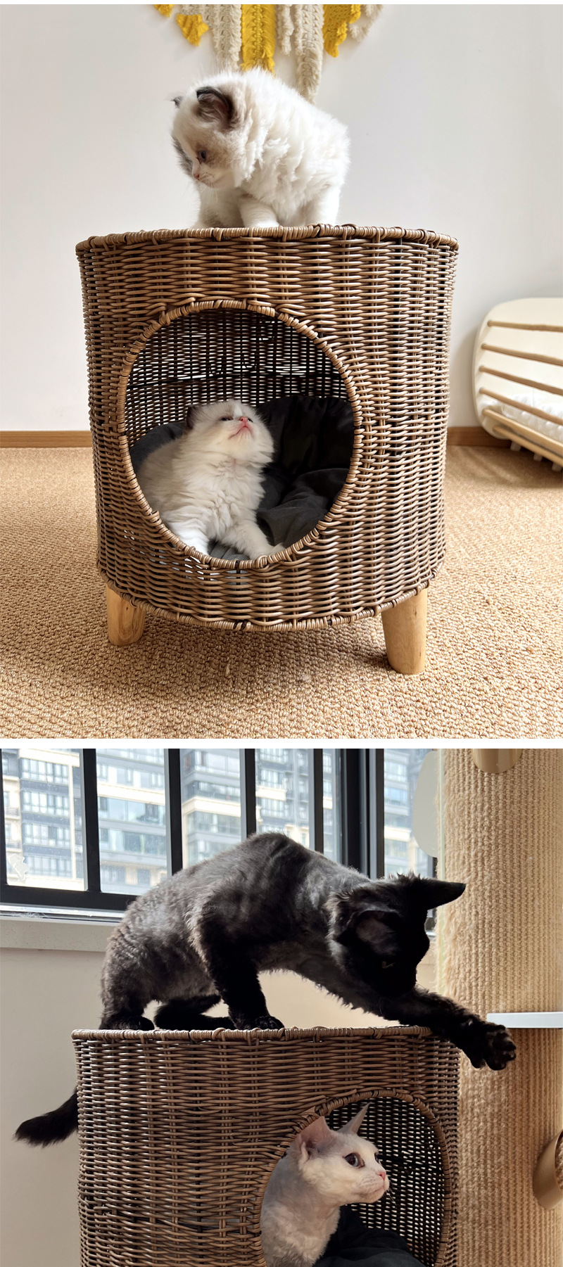 编织猫窝猫咪猫爬架宠物用品猫别墅鸟窝猫窝详情8
