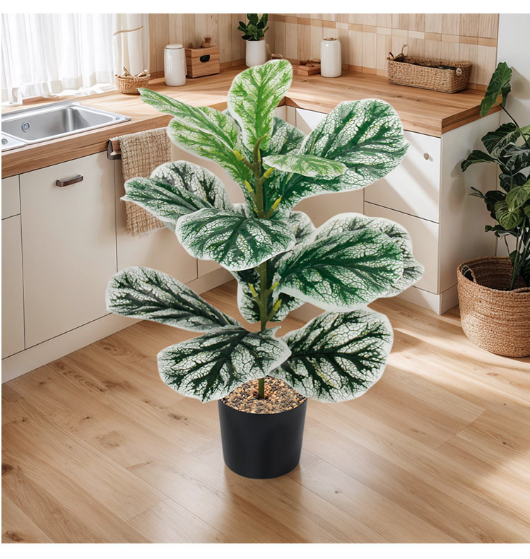 Simulated green plants, magnolia branches, black diamond rubber trees, Ficus lyrata, green decoration, garden landscaping, living room table ornaments pic 9
