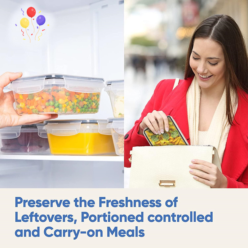 16-piece lunch box set, Model A PP sealed can, food-grade plastic storage can for grains, snacks, dry goods and tea pic 7