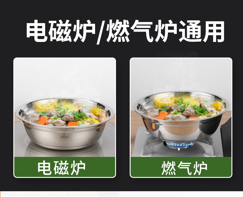 不锈钢加厚汤盆圆盘酒店家用洗菜盆多用汤盆食堂饭店菜蝶地摊货源详情8