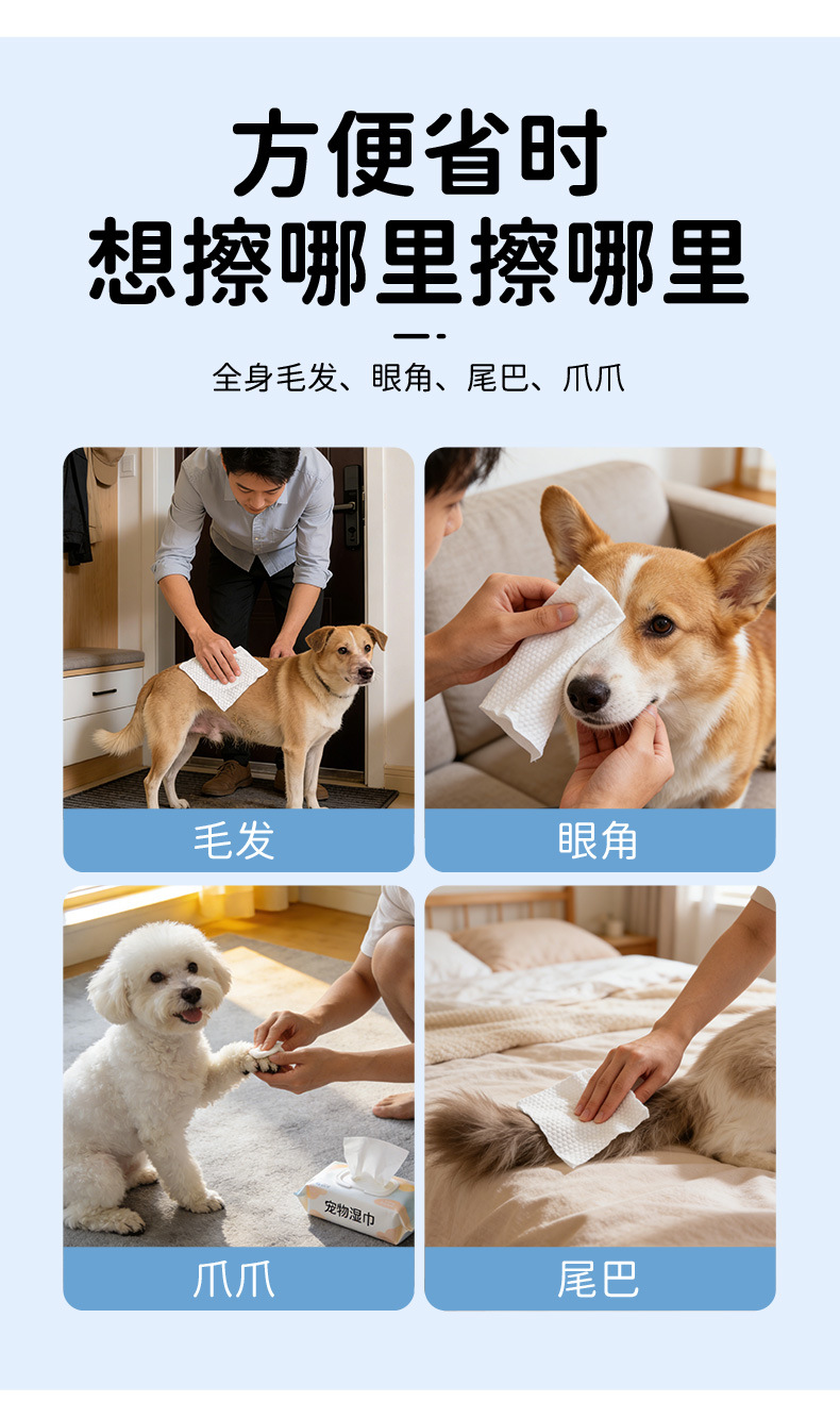 宠物湿巾猫狗专用杀菌除臭清洁擦脚泪痕用品湿纸巾现货详情16