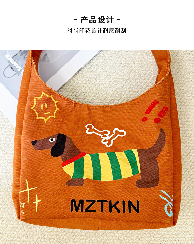 Lona dachshund bolsa de mano bolsa de tote de gran capacidad bolsa de cuchara crossbody portátil bolsa de hombro de un campus pic 4