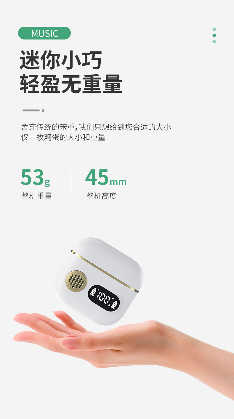The new cross-border private mold TWS semi-in-ear wireless sports Bluetooth headphones YYK750 feature an ultra-long battery life and digital display pic 10