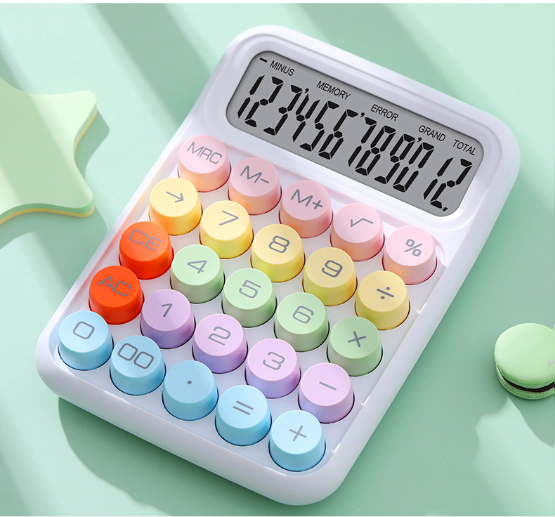 817BMAX high appearance level mechanical keyboard calculator, portable 12-digit calculator for student exams, cross-border pic 15