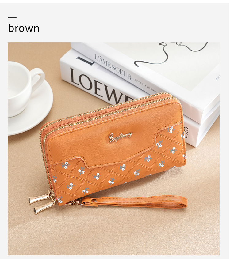 钱包女生长款新款韩版简约拼接手拿包wallet零钱包卡包女士高级感详情26