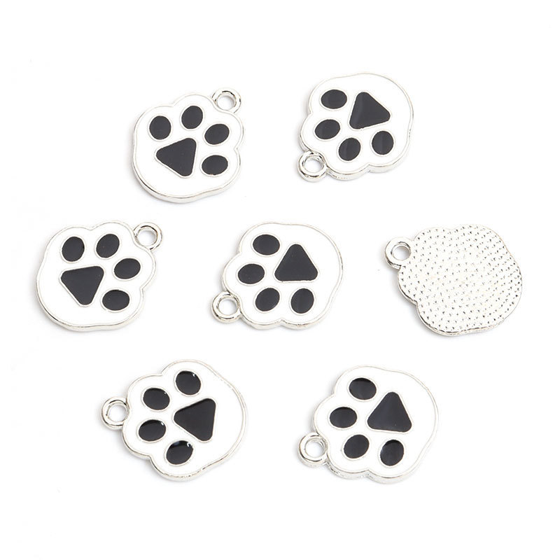 猫爪狗脚印滴油合金挂件脚丫DIY饰品配件手链项链耳环钥匙扣吊坠详情14