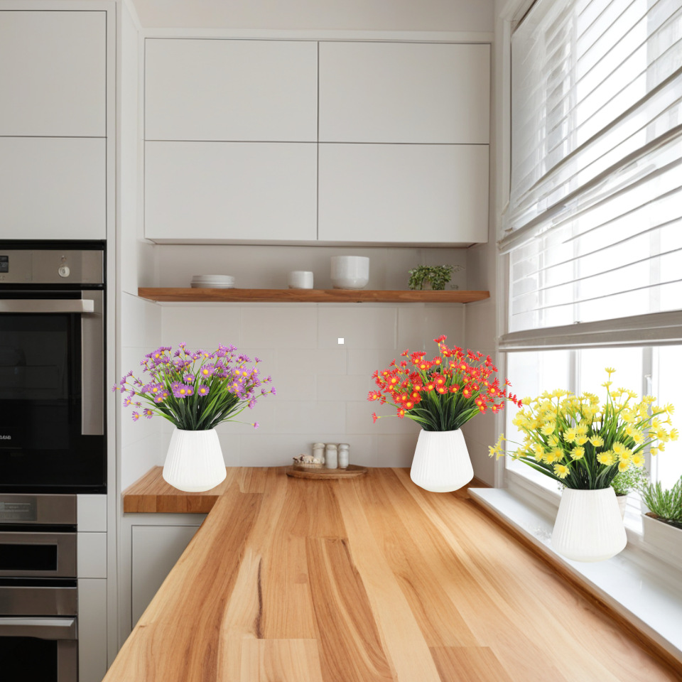 跨境热销仿真花塑料春草花园林家居装饰摆件婚礼道具花假花批发详情4