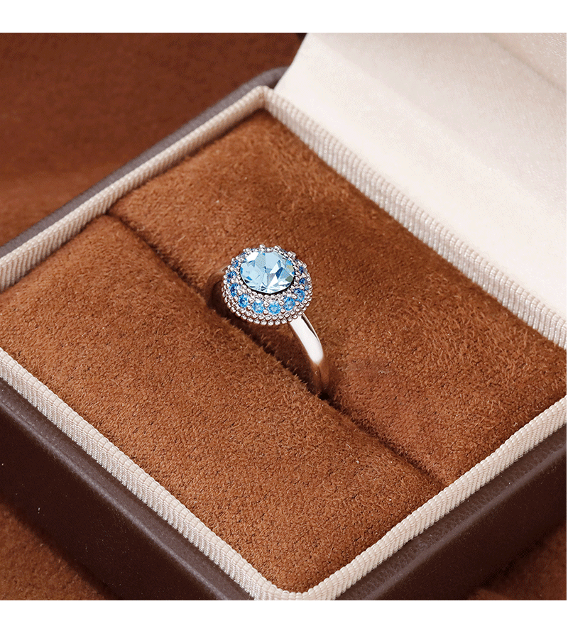 Hyacinth ligero extravagancia superflash azul marino anillo con diamantes mujer 2025 shake yin boom estilo anillo moda temperamento alto sentido anillo abierto pic 5
