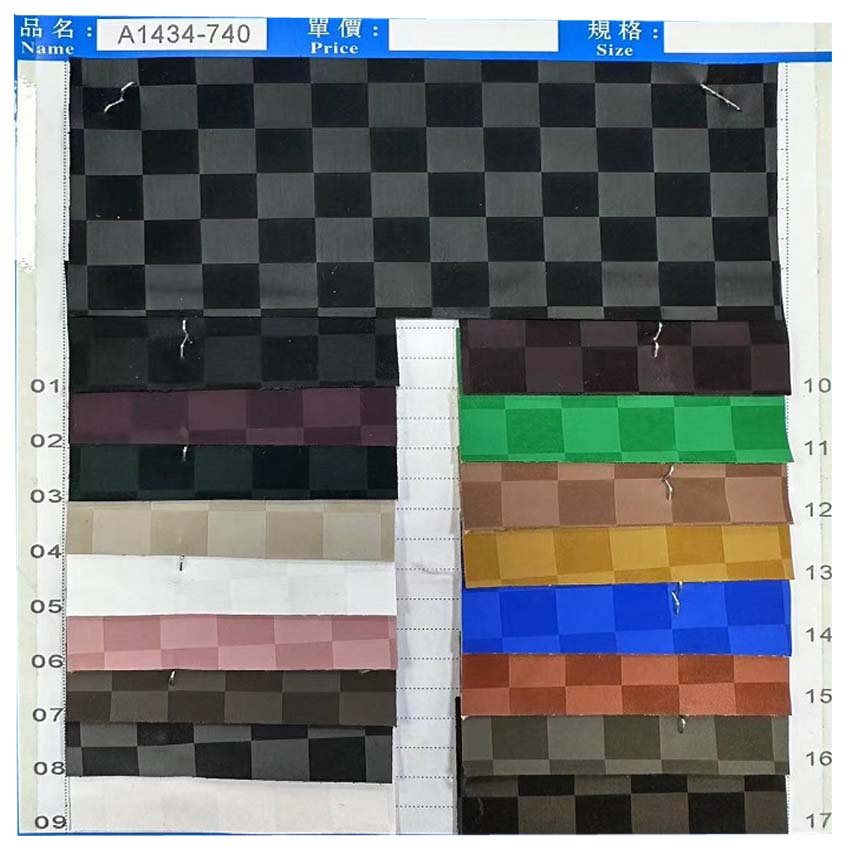 新款0.7MM丝光小斜纹格子pu皮革面料中国风丝绸绒感弹力服装皮革详情19