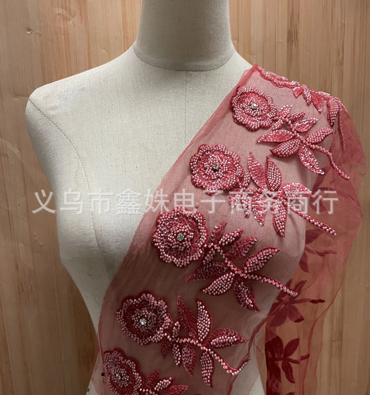 批发重手工彩色管珠玫瑰对花条码 舞蹈服装辅料详情2