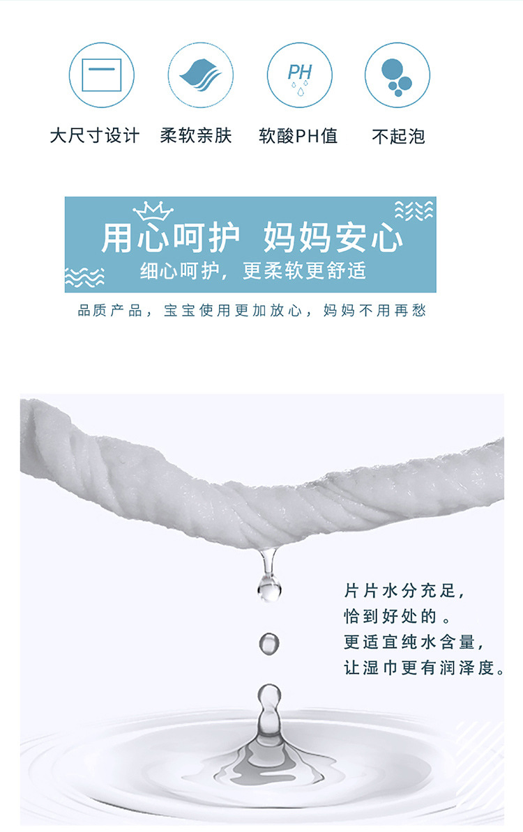 跨境代发家用婴儿宝宝迷你湿巾一次性幼儿手口清洁湿巾幼儿湿巾详情4