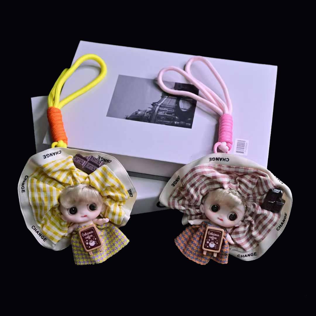 开学季毛绒玩具钥匙扣娃娃可爱卡通洋娃娃玩偶桃桃喵酱书包挂件详情9