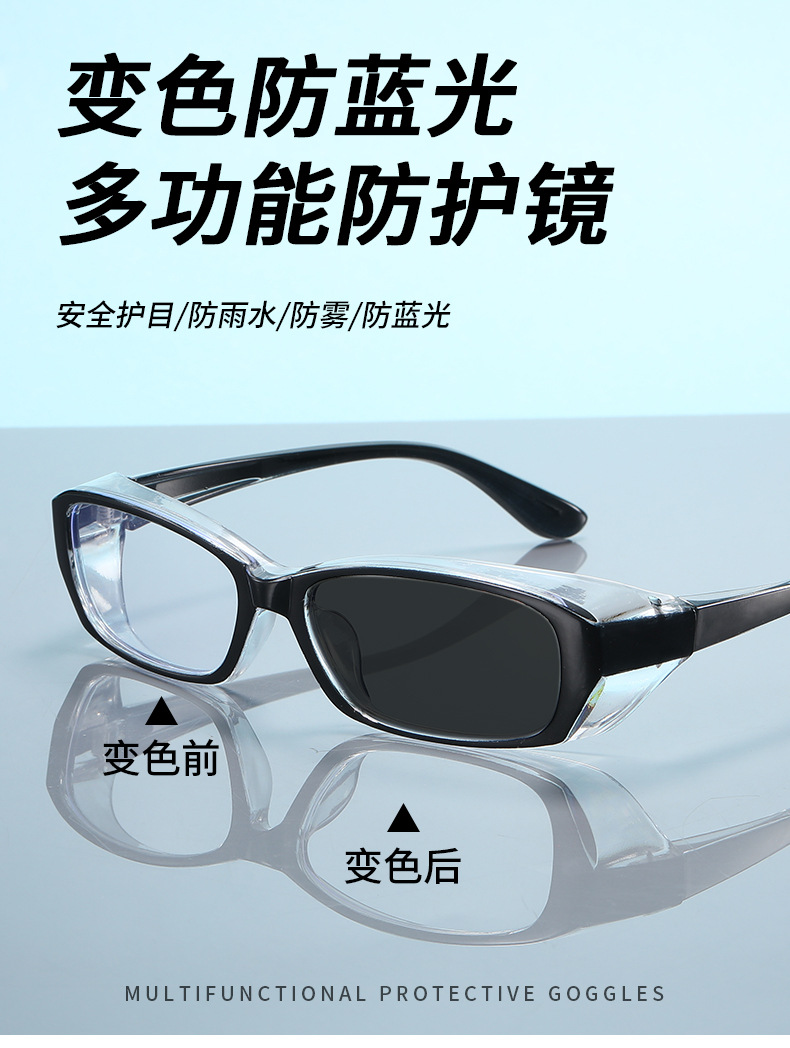 变色防雾护目镜男女防风沙防花粉防飞沫骑行护目镜防蓝光防护眼镜详情1