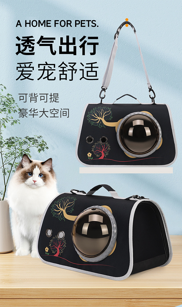 宠物便携太空舱外带猫包手提可折叠单肩包外出背包卡通猫咪狗包包详情1