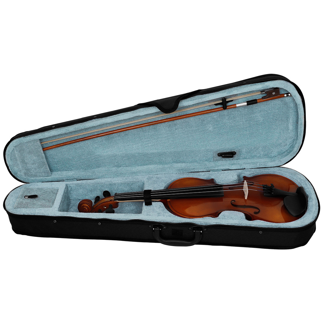 Multi-functional violin set: bow, case, shoulder rest, tuner, rosin, strings, chin rest, fingerboard, stickers, guitar stand, door handle, gloves, storage, suitable for saxophone pic 4