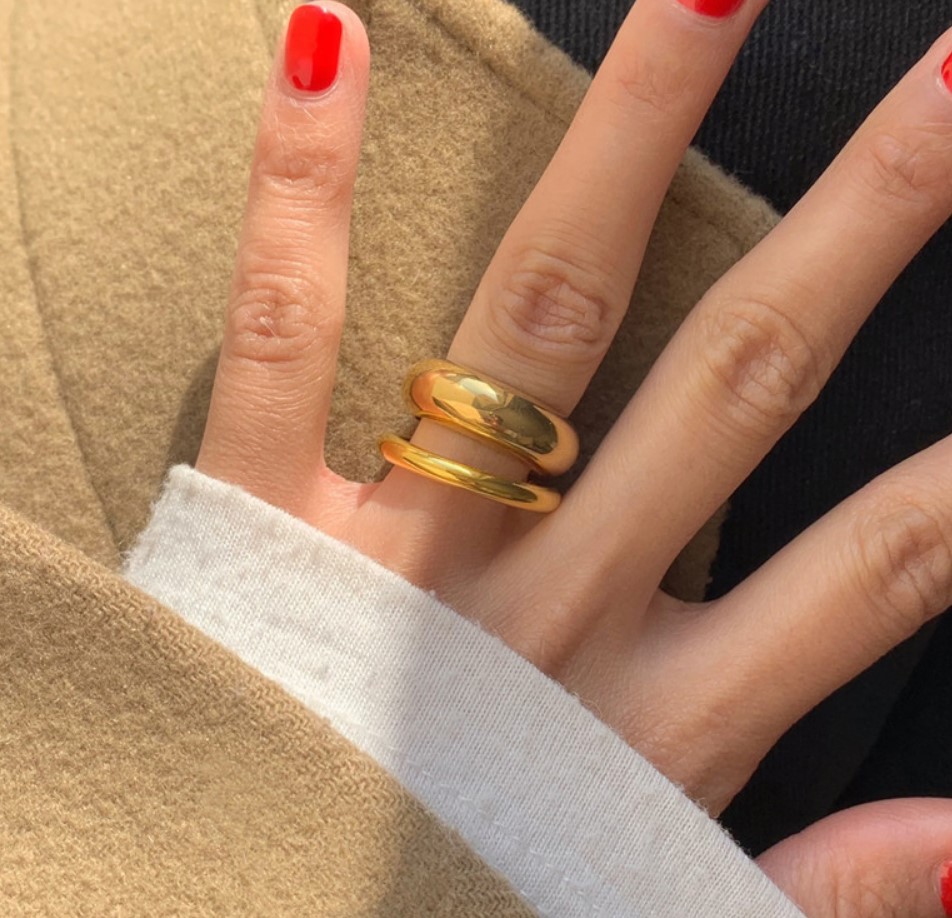 Heavy metal line ring, Korean version S925 pure silver simple style smooth surface simple line fine ring ring pic 17